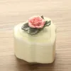 Stud Hearthaped Rose Multicolor Ceramic Can Jewely Box Wedding Stud Earring Halsband Tillbehör Lagring Tank Ceramic Sugar Gift