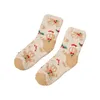 Women Socks Women's 2 Pairs Of Christmas Stockings Mid Calf Tree Santa Coral Velvet Small Running