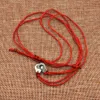 Real 925 Sterling Silver Handcuff Menottes Pendant Necklace With Red Black Rope For Men Women France Dinh Jewelry268v