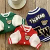 Jaquetas uniformes de beisebol do cão bonito camisola do cão inverno quente roupas para cães pequenos médios bonito dos desenhos animados urso cão casacos ropa perro