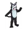 Halloween Long Fur Husky Dog Wolf Fox Mascot Costume For Party Carcher Character Mascot Försäljning Gratis frakt Support Anpassning