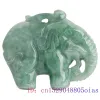 Necklaces Burmese Jade Elephant Pendant Emerald Stone Necklace Natural Jadeite Jewelry Gemstone Charms Man Men Amulet Green Gemstones