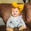 Akcesoria dla niemowląt niemowlęce słodka miękka łuk na głowa urodzona solidne nakrycia głowy nylonowe elastyczne opaski do włosów prezenty rekwizytów 240220