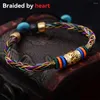 Link Bracelets Unisex Bead Hand Rope Lucky Bracelet Fashion Casual Ethnic Style Braided Gifts Jewellery Dressing Accessory