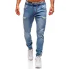 Fashions Hilovable Mens Denim Fabric Casual Matte Zipper Design Sport Fashion Casual Jeans Män