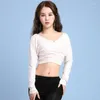 Stage Wear Belly Dance Practice Costume Wrap Ribbon Top/Yoga Pants)/Women Dancewear Girl Gymnastics Unitards Bodysuit