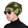 Baskarhuvhatt för män och kvinnor kamouflage stickade mjuka turban hip hop beanie