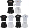 Heren T-shirts Heren Merk Trainingspak T-shirt Shorts Pak Stuk Sets Zomer Pluche Borduursel Trapstar Korte Mouw Sportswearsimw44U0