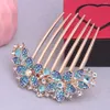 Hair Clips Bride Vintage Side Comb Sparkly Flower Barrette With Rhinestones For Birthday Stage Party Hairstyle Making