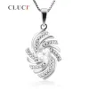 Necklaces CLUCI Brilliant Rhinestone Pendant Finding 925 Sterling Silver Crystal Pendant For Woman Jewelry DIY Without Chain SP211SB