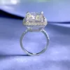 2024 Sparkling Wedding Rings Luxury Jewelry Pure 100% 925 Sterling Silver Elegant Ice Flower Cut Natural Moissanite Diamond Women Engagement Band Ring Gift