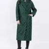 Parkas Manteau en coton pour femmes élégant et stylé de couleur unie, parfait pour un usage quotidien et les déplacements Veste d'hiver longue avec ceinture