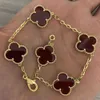 Designer Jewelry Cleef Van Four Leaf Clover Bracelet Pure Silver Bracelet Vanly Clean Bracelet Advanced New 925 Five Flower Bracelet Girlfriend 01yily