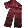 Scarves Elegant Men's 100% Silk Scarf Double Layer Long Neckerchief Blue Red Brown3042