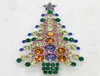 Ganze schöne Kristall Strass Weihnachtsbaum Pin Brosche Weihnachtsgeschenke Broschen C6808930369