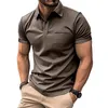 Sommer-Herren-Poloshirt mit kurzen Ärmeln, Designer-Polohemden, modische getäfelte T-Shirts für reife Männer, solide Baumwollmischung, Kleidung in 6 Farben, XL-T-Shirts