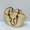 Straw Bag Beach Bag Tote Shopping Bag Designer Handbag Top Quality Grass Woven Hollow Bag Leather Shoulder Straps Large Capacity Package High Quality