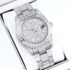 Luxury men's watch, automatic, stainless steel case, diamond-encrusted dial, automatic, diamond-encrusted folding buckle