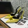 2024High-Heeled Shoes Dress Shoes Women Crystal Slingback Pumpar Designer Shoes Dinner Sandals Women Shoes Party Fashion Läder High Heels Shoes Pointed