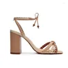 Dress Shoes High Heels With Open Toe And Hollowed Out Colored Sandals Square Thick Roman Style Casual Fashion Versatile