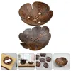 Tigelas 2 Pcs Casca de Coco Tigela de Armazenamento Casa Ornamento Pasta Doce Titular Varanda Chave Sabonete Decoração de Drenagem Doméstica