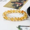 Perlé 5A Citrine pierre de richesse Bracelet hommes jaune Creastly énergie positive perles bracelets pour femme énergie guérison bijoux Pulsera YQ240226