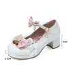 Dress Shoes PXELENA Lovely Women Wedding Lolita White Pink Large Size 34-48 Bow Knot Ruffles Strawberry Cosplay JK LO Mary Janes