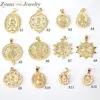 10pcs Złoty kolor Micro Pave Cz Virgin Mary Jezus Charms Wisidant Instalacje biżuterii 09273338