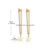 Dangle Lustre Nouvelle Mode Petite Étoile Pendentif Gland Boucle D'oreille Pour Les Femmes Cadeau De Mariage Bijoux Longue Déclaration Couleur Or Dhgarden Dhd3W