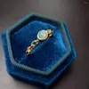 Klusterringar Koreansk gratis leverans 925 Sterling Silver 4mm 5mm 18K Guldplätering Oval Cut Natural Emerald Ring