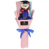 Декоративные цветы, мини-букет с чучелом медведя, подарок на выпускной, цветочные подарки для выпускников, плюшевый банкет