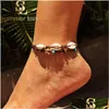 Anklets Bohemian Woven Shell Wax Rope Ankle Bracelets For Women Fashion Handmade Braid Wooden Beads Anklets Beach Foot Jewe Dhgarden Dhrrx