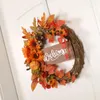 Dekorative Blumen Künstliche Sonnenblume Kürbis Girlande Holz Thanksgiving Rattan Kranz Schrank Hängende Dekoration Diy Handwerk