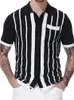 Polos męski 2024 Summer Krótkie rękawe koszulę polo Casual Men Button-Up Town Cllar Tops Męs