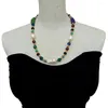 Hängen Yygem Green and Blue Agate Natural Cultured White Keshi Pearl Smoky Quartz Onyx Necklace 22 "