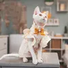 Luxury Cat Dress with Bow-tie Sphynx Cat Devon Rex Conis Cat Costume Kitten Outfits Sphynx Cat Dress Hairless Cat Clothing 240320