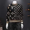 Luxur Designer Jacket Herrtröja Autumn/Winter Round Neck Letter Jacquard Sweater Slim Fit Culture Hoodie Pullover Knit Personlig tröja Tjock M-4XL