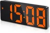 Réveil, horloge LED pour chambre à coucher, horloge électronique de bureau avec affichage de la température, luminosité réglable