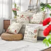 Cuscino Serie Fiori e Uccelli Custodia Alfabeto Natale Copertina 2024 Ghirlanda di Natale 45x45 Camera da letto Divano letto B0316G