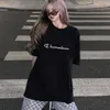 Camiseta feminina Champion Rainbow branca europeia com gola redonda e manga curta, novo verão solto estilo Hong Kong, edição grande, algodão puro, comprimento médio