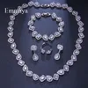 Emmaya Luxury Crystal Costume Jewelry Sets White Zircon Bracelets Pendant Necklace Rings Earrings Wedding Party 240220