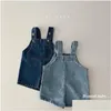 Tahsiller Bebek Kore Giysileri Denim Tulumları Yaz Boy Düğmesi Sinek Kot Pantolon 636m 230609 Bırakan Teslimat Çocukları Annelik Giyim Dhupp