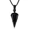 Colliers arbre de vie fil enveloppé naturel noir onyx hexagonal lune pendentif pyramide ping colliers tissés à la main