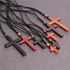 Pendants High-Grade Solid Wood Cross Pendant Necklace Women Men Jewelry Precious Mahogany Sandalwood Female Male Gift