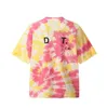 Summer Tie-dyed Mens Plus Tshirts with Letters Fashion Breathable Tee Tops Hip Hop Men Woman Streetwear Multi Styles