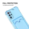 Bolsa porta-cartões Capa de telefone transparente com airbag para Samsung Galaxy S23 S22 Ultra S20 S21 FE S10 Note20 Note 10 Plus Capa de TPU transparente macia à prova de choque