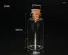 Flaskor 3st 24 60mm 15 ml glas tomma minikburkar med lock Cork Stoppers för DIY Craft Wedding Home Decoration - Transparent