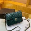 Bolso de diseñador superior Bolso de mujer Chan Bolso de hombro Moda nueva piel de oveja cuadrado Bolso de mano gordo Cadena de lujo de malla de diamante bolso cruzado versátil 90% ventas de fábrica