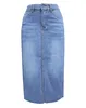 High Waist Slit Washed Denim Mid-Length Skirt For Women Elegant High Waist Wide Leg Women's Jeans Street Ripped Plus Size Denim Trousers pants