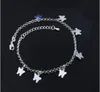 Sterling silver 925 women anklets womens jewelry machined butterfly ankle bracelets charms for bracelets7265505